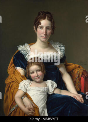 Néerlandais : De burggravin Philippe Vilain XIIII en haar dochter Louise, Portrait de la Comtesse Vilain XIIII et sa fille Louise. 1816. Comtesse Vilain XIIII JLDavid Banque D'Images