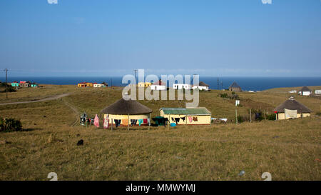 Maisons typiques dans Coffee Bay, Eastern Cape, Afrique du Sud, de la Côte Sauvage Banque D'Images