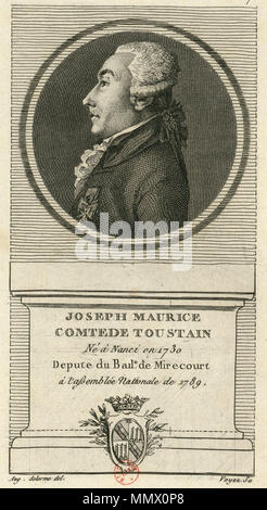 . English : Joseph-Maurice de Toustain-Viray : né à Nancy en 1730 depute du Baillage de Mirecourt à l'Assemblée nationale de 1789 . Entre 1789 et 1791. Dejabin Collection - Joseph-Maurice de Toustain-Viray (1728-1809) Banque D'Images