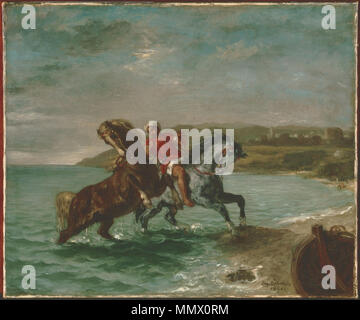 Ferdinand-Victor-Eugène Delacroix - chevaux en provenance de la mer - Google Art Project Banque D'Images