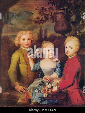 . Porträt Allemand : Drei Kinder des Ratsherrn Barthold Hinrich Brockes. 1724. Balthasar Denner 001 Banque D'Images