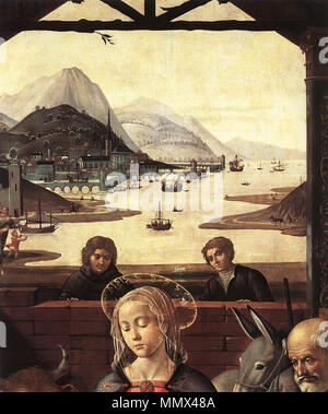 Anglais : l'Adoration des Mages (détail) . 1488. Domenico Ghirlandaio, adorazione dello Spedale degli Innocenti 06 Banque D'Images