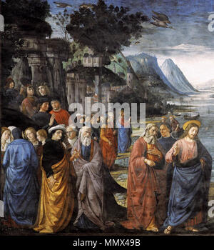 Anglais : l'appel des Apôtres (détail) . 1481. Domenico Ghirlandaio, chiamata degli apostoli 02 Banque D'Images