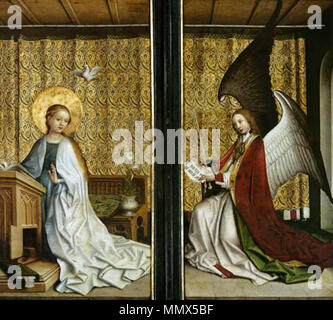 . Autel des Trois Rois Mages à la cathédrale de Cologne l'Annonciation. circa 1440. Dreikoenigsaltar Verkundigung Banque D'Images