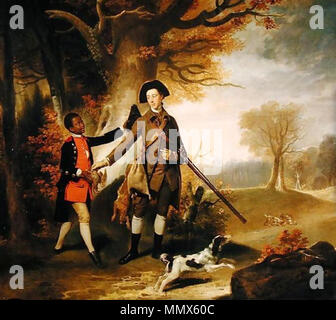 Le troisième duc de Richmond de tir avec son serviteur. circa 1765. Duc Richmond par Zoffany Banque D'Images