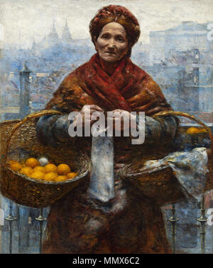 Vente femme juive oranges.. Entre 1880 et 1881. Aleksander Gierymski - femme juive de vendre des oranges - Google Art Project Banque D'Images