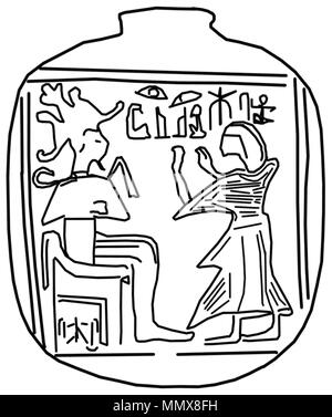 42,83 anonyme (égyptien). 'Coeur Scarab avec adoration décédé, Osiris' 1292-1186 av. intercalaire, la stéatite était peut-être sous couvert de auri pigment. Walters Art Museum (42.83) : acquis par Henry Walters, 1930. Scarabée égyptien - Coeur avec adoration décédé Osiris - Walters 4283 - Impression (2) Banque D'Images