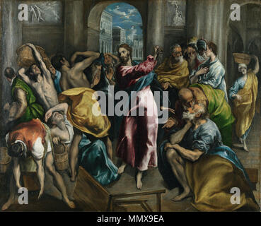 Christ conduisant le Traders du Temple. vers 1600. El Greco 016 Banque D'Images