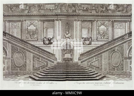 . Français : Le grand escalier du château de Versailles. planche 6 : 'vue intérieure du Grand Escalier des Ambassadeurs, côté opposé à l'entrée" du graveur français Louis de Surugue de surgis (1686-1762). . Date inconnue. Architecte : François d'Orbay (1634-1697) Noms alternatifs François d'Orbay François II d'Orbay François Dorbay dessinateur et architecte français Description Date de naissance/décès 1634 4 septembre 1697 Lieu de naissance/décès Paris Paris lieu de travail France contrôle d'autorité : Q1270258 : VIAF ?20893603 ISNI : ?0000 0000 7720 6841 ULAN : ?500016748 RCAC : ?c93008648 GND : ?13 Banque D'Images