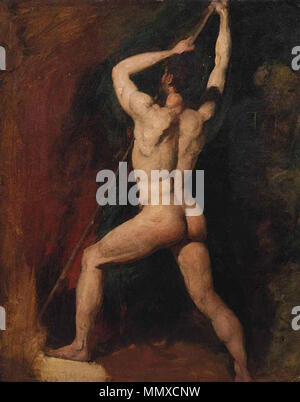 . English : William Etty, Académie d'homme de dos. . Avant 1840. Etty retour Banque D'Images