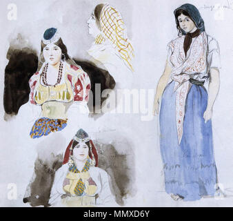 Eugène Delacroix - femmes marocaines - WGA6238 Banque D'Images