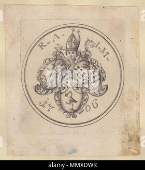 . Ex libris, Wollmarkt, Abt Roman II. Märkl (Abt 1706-1729) . par 1800. Ex-libris inconnu 01 Metten Banque D'Images