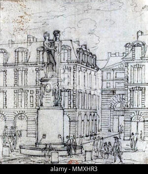 . English : Vue de la place Dauphine et de la fontaine Percier (Charles Percier, architecte) en hommage au général Louis Charles Antoine Desaix. Dessin à la plume et encre de chine sur papier gris, 12,5 x 11,2 cm, par Jacques François Joseph Swebach-Desfontaines (1769-1823), en provenance de la collection Hippolyte Destailleur. . 18... Joseph-François Schwebach (1769-1823) Alternative names nom de naissance : Jacques François Joseph Swebach Jacques François Joseph Swebach de Fontaine Description peintre et graveur français Date de naissance/décès 19 Mars 1769 10 décembre 1823 Emplacement de Banque D'Images