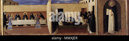 Vierge à l'enfant et quatre saints (détail de la prédelle). vers 1437. Fra Angelico - Vierge à l'enfant et quatre saints (détail de la prédelle) - WGA00495 Banque D'Images