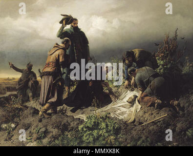 Découverte du corps du roi Louis le deuxième. 1860. 2lajos Banque D'Images