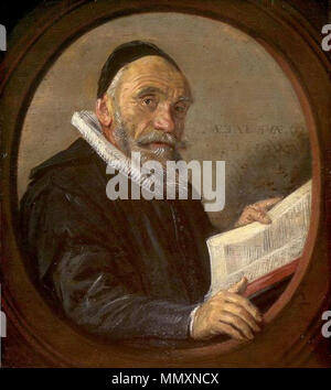 . Anglais : Portrait de Johannes Acronius. Une gravure de Jan van de Velde utilisé cette peinture comme un modello, qui est datée de l'année de la gardienne ou du décès, est peut-être un portrait posthume faites aux fins de l'impression. Portrait de Johannes Acronius. 1627. Frans Hals - Portrait de Johannes Acronius Aeta Suae 62 - 1627 Banque D'Images