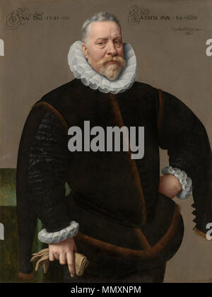 . Anglais : Portrait d'un homme inconnu, âgé de 56 ans, tenant une paire de gants. . 1591. Georges Rouget le jeune (1569-1622), un homme inconnu, âgé de 56 ans Banque D'Images