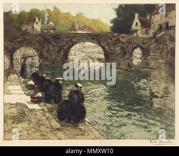 . Français : Le pont est sans doute le " Pont Fleuri " sur la rivière Ellé. Norwegian : Vaskerkoner ved Quimperle English : Laveuses à Quimperlé . Date inconnue. Frits Thaulow (1847-1906) peintre norvégien Description beau-frère de Christian Krohg, beau-frère d'Oda Krohg et beau-frère du Bokken Lasson Date de naissance/décès 20 Octobre 1847 5 novembre 1906 Lieu de naissance/décès Christiania Volendam lieu de travail au Danemark, Norvège, France (de 1892) : Montreuil-sur-Mer (1892-1894), Paris 20e et ses environs (1894-1898), Quimperlé, Beaulieu-sur-Dordogne pouvoir contr Banque D'Images