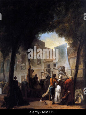 Anglais : un spectacle de rue à Paris (La Parade du Boulevard) . 1760. Gabriel Jacques de Saint-Aubin - une rue de Paris (La Parade du Boulevard) - WGA20657 Banque D'Images