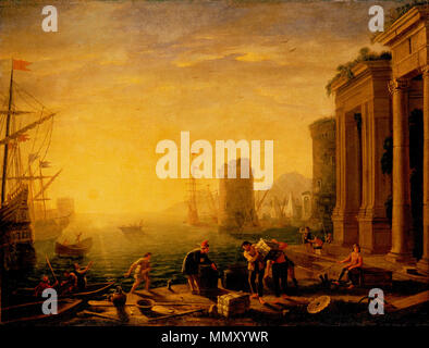 Anglais : Matin dans le port . 1634. Gellee, Claude (Le Lorrain) - matin dans le port Banque D'Images