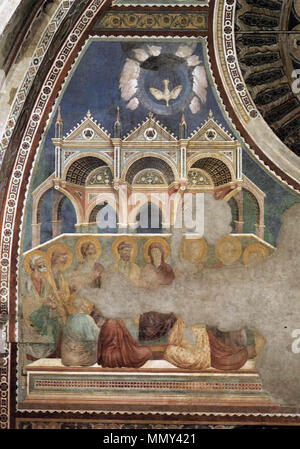 Anglais : Scènes du Nouveau Testament : la Pentecôte . 1290s. Giotto di Bondone - Scènes du Nouveau Testament - La Pentecôte - WGA09155 Banque D'Images