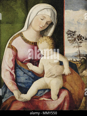 Italiano : La Madonna col bambino . Date inconnue. Giovanni Bellini - La Madonna col bambino Banque D'Images