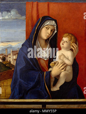 . Italiano : Madonna e Bambino vierge à l'enfant. Entre 1485 et 1490. Giovanni Bellini - Madonna e Bambino - Metropolitan - New York Banque D'Images