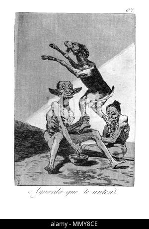 . Los Caprichos est un ensemble de 80 gravures aquatintes créé par Francisco Goya pour publication en 1799. . 1799. Francisco Goya (1746-1828) Noms alternatifs Francisco Goya Lucientes, Francisco de Goya y Lucientes, Francisco José Goya Lucientes Description l'espagnol, peintre, graveur, lithographe, graveur et aquafortiste Date de naissance/décès 30 Mars 1746 16 avril 1828 Lieu de naissance/décès Fuendetodos Bordeaux lieu de travail Madrid, Saragosse, Bordeaux contrôle d'autorité : Q5432 : VIAF ?54343141 ISNI : ?0000 0001 2280 1608 ULAN : ?500118936 RCAC : ?n79003363 NLA : ?36545788 - Caprichos de Goya WorldCat (67 Banque D'Images