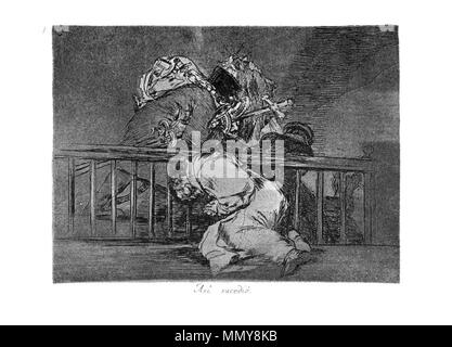 . Los Desatres de la Guerra est un ensemble de 80 gravures aquatintes créé par Francisco Goya dans les années 1810. 47 : Plaque sucedió asi. (C'est comment c'est arrivé. ) . 1810s. Francisco Goya (1746-1828) Noms alternatifs Francisco Goya Lucientes, Francisco de Goya y Lucientes, Francisco José Goya Lucientes Description l'espagnol, peintre, graveur, lithographe, graveur et aquafortiste Date de naissance/décès 30 Mars 1746 16 avril 1828 Lieu de naissance/décès Fuendetodos Bordeaux lieu de travail Madrid, Saragosse, Bordeaux contrôle d'autorité : Q5432 : VIAF ?54343141 ISNI : ?0000 0001 2280 1608 ULAN : ?500118936 LC Banque D'Images