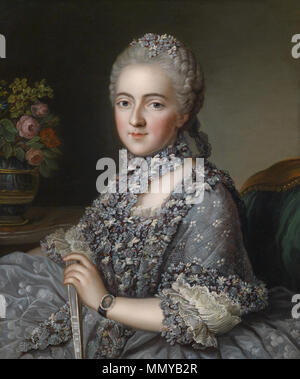 . Deutsch : Bildnis einer Dame, reichgekleideten brillantbesetzten auf eine Brassard votre Gemahls 1994-2000 English : Portrait de femme . 18e siècle. Guillaume Voiriot Bildnis einer Dame Banque D'Images