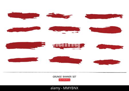 Jeu de rayures peintes à la main modèle illustration vectorielle du Grunge background Halloween avec mouchetures sang bannières résumé fond brush t Illustration de Vecteur