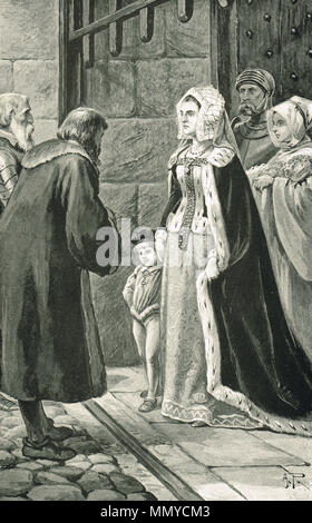 Margaret Tudor, Régent d'Écosse, refusant d'abandonner ses enfants, le château de Stirling, 1515 Banque D'Images