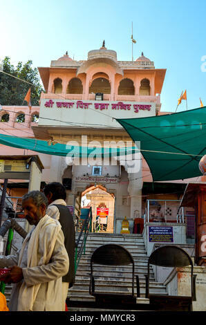 Pushkar, Rajasthan, Inde- 16 Janvier 2018 : l'entrée de Brahma Temple à Pushkar, Rajasthan, Inde. Banque D'Images