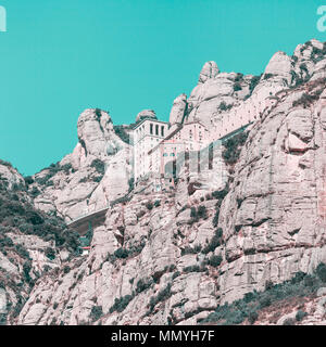 Vue sur le monastère de Montserrat en Catalogne, près de Barcelone Banque D'Images