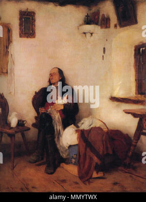 ? ? ? ? ? ? ? ? ? ? ? ? ?  ? ? ?  ? ? ? ? ? ? ? ? Anglais : old man sleeping . 1872. Nikolaos Gysis Old man sleeping Banque D'Images