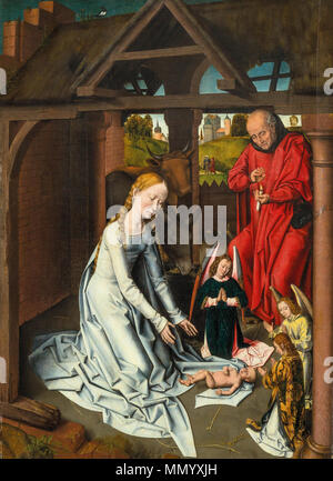 . Die Geburt Christi, Öl auf Holz, 99,2 x 72,5 cm . Entre 1475 et 1500. Hans Memling (atelier) Nativité Banque D'Images