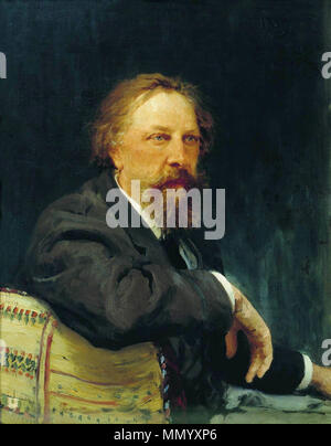 . Anglais : Portrait de l'écrivain Alexeï Konstantinovitch Tolstoï Español : Retrato del escritor Aleksei Konstantinovitch Tolstoï. Писателя Алексея Русский : Портрет Константиновича Толстого . 1896. Tolstoï A.K.par Repin Banque D'Images