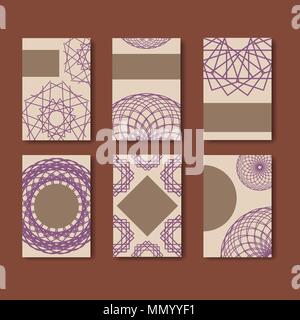 Jeu de Cartes et Brochures géométrique - vintage - modèles dans le Vector Illustration de Vecteur