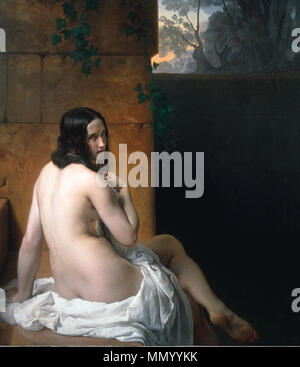 Susanna à la baignoire. 1850. Francesco Hayez - Susanna à la baignoire (National Gallery, Londres) Banque D'Images