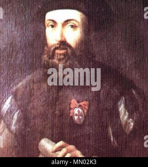 . Español : Retrato del militar y navegante portugués Fernando de Magallanes (1480-1521). Este retrato es una copia de variante de la recortada que se guarda en el Museo Naval de Madrid ; el original, según Vargas Ponce, estaba en 1787 en la casa del canónigo de la catedral de Toledo Felipe Vallejo ; fue de esa pintura que Fernando Selma sacó el gravure que figura en la Relación del último viaje al Magallanes (Madrid, 1788). El origen de estas tres obras posiblemente está situado en una pintura del siglo XVI que existía en la Galería del Duque de Florencia, atribuida a la escuela de Ángel Broncino. Retrat Banque D'Images