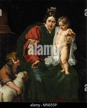 Anglais : La Vierge et l'enfant avec l'enfant St Jean le Baptiste . entre vers 1617 et vers 1620. Abraham Janssens - La Vierge et l'enfant avec l'enfant Saint Jean Baptiste Banque D'Images