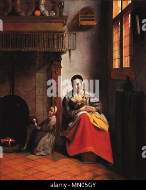 Femme avec des enfants dans un intérieur. vers 1658-1660. Pieter de Hooch 020 Banque D'Images