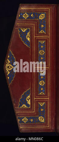 W.563.contraignant (anonyme) islamique. La reliure de Coran", 9e siècle AH/AD xve siècle. l'or brun estampée à maroc avec filigrane. Walters Art Museum (W.563.contraignant) : acquis par Henry Walters. Affaires indiennes - Reliure de Coran - Walters W563reliure - Bas ouvert (2) Banque D'Images