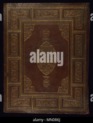 W.563.contraignant (anonyme) islamique. La reliure de Coran", 9e siècle AH/AD xve siècle. l'or brun estampée à maroc avec filigrane. Walters Art Museum (W.563.contraignant) : acquis par Henry Walters. Affaires indiennes - Reliure de Coran - Walters W563reliure - Top fermé Banque D'Images