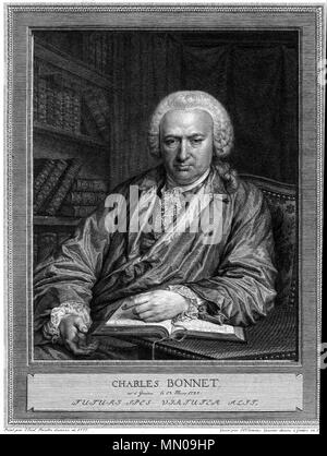 . Portrait de Charles Bonnet (1720-1793) . 1779 (publié) ; 1777 (peinture). Charles Bonnet gravé Banque D'Images