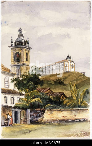 Português : Igreja da Lapa e Covento de Santa Tereza . 1840. Adolphe d'Hastrel - Igreja da Lapa e Covento de Santa Tereza Banque D'Images