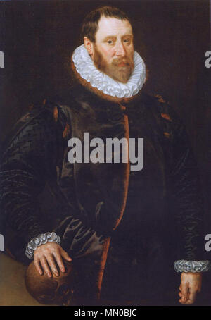 . Anglais : Portrait de Jacob Claesz Basgen de Bas (1536-1589), marchand et bourgmestre d'Amsterdam. . Vers 1586. Adriaen Thomasz. Jacob Claesz Basgen clés de Bas Banque D'Images
