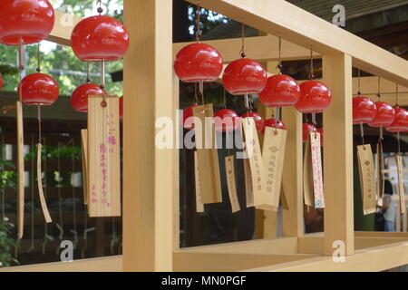 Red Wind Chimes à Kawagoe, Japon Banque D'Images