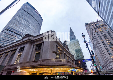 New York, États-Unis - 28 mars 2018 : l'entrée arrière extérieur de l'emblématique Central Station à New York Banque D'Images