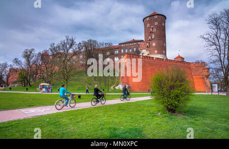 Château de Wawel à Cracovie Pologne site célèbre. Banque D'Images